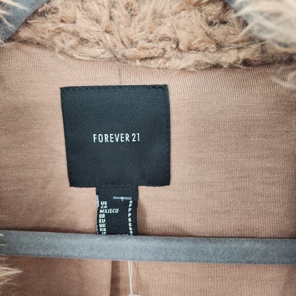 New NWT Forever 21 Faux Fur Coat‎ Tan Brown Size Small Oversized - Picture 8 of 8